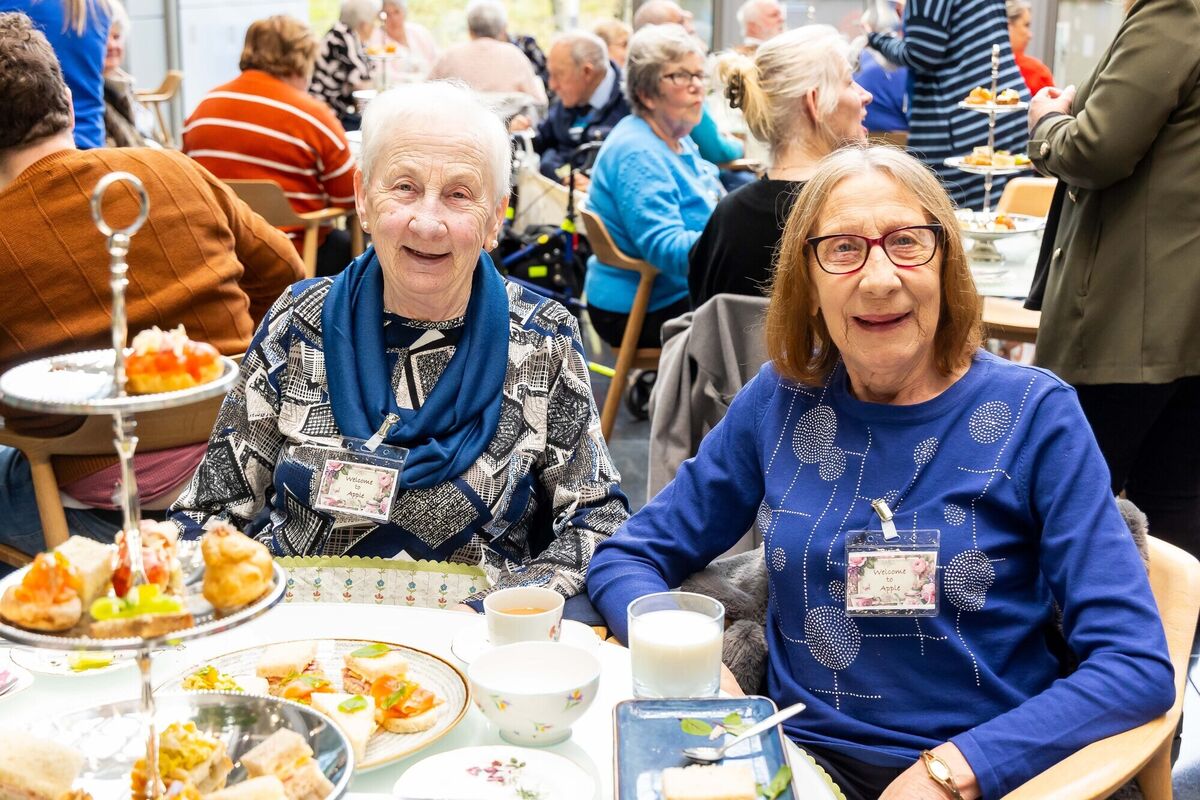 Maureen Moore and Kathleen Burke at the afternoon tea party organised by Apple.