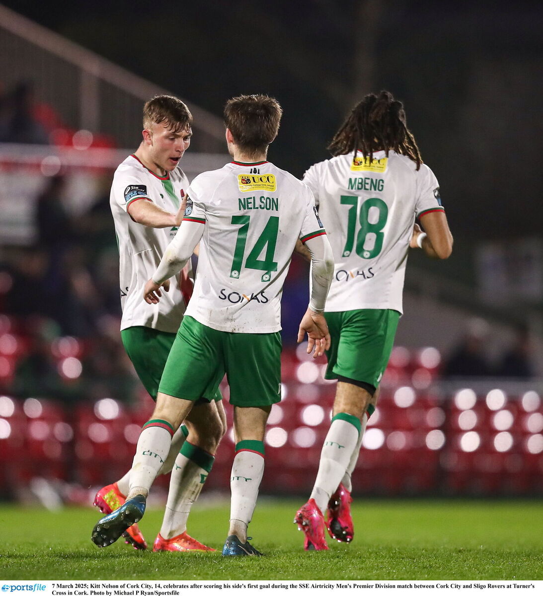 Kitt Nelson of Cork City, 14, celebrates after scoring against Sligo Rovers at Turner's Cross. Picture: Michael P Ryan/Sportsfile