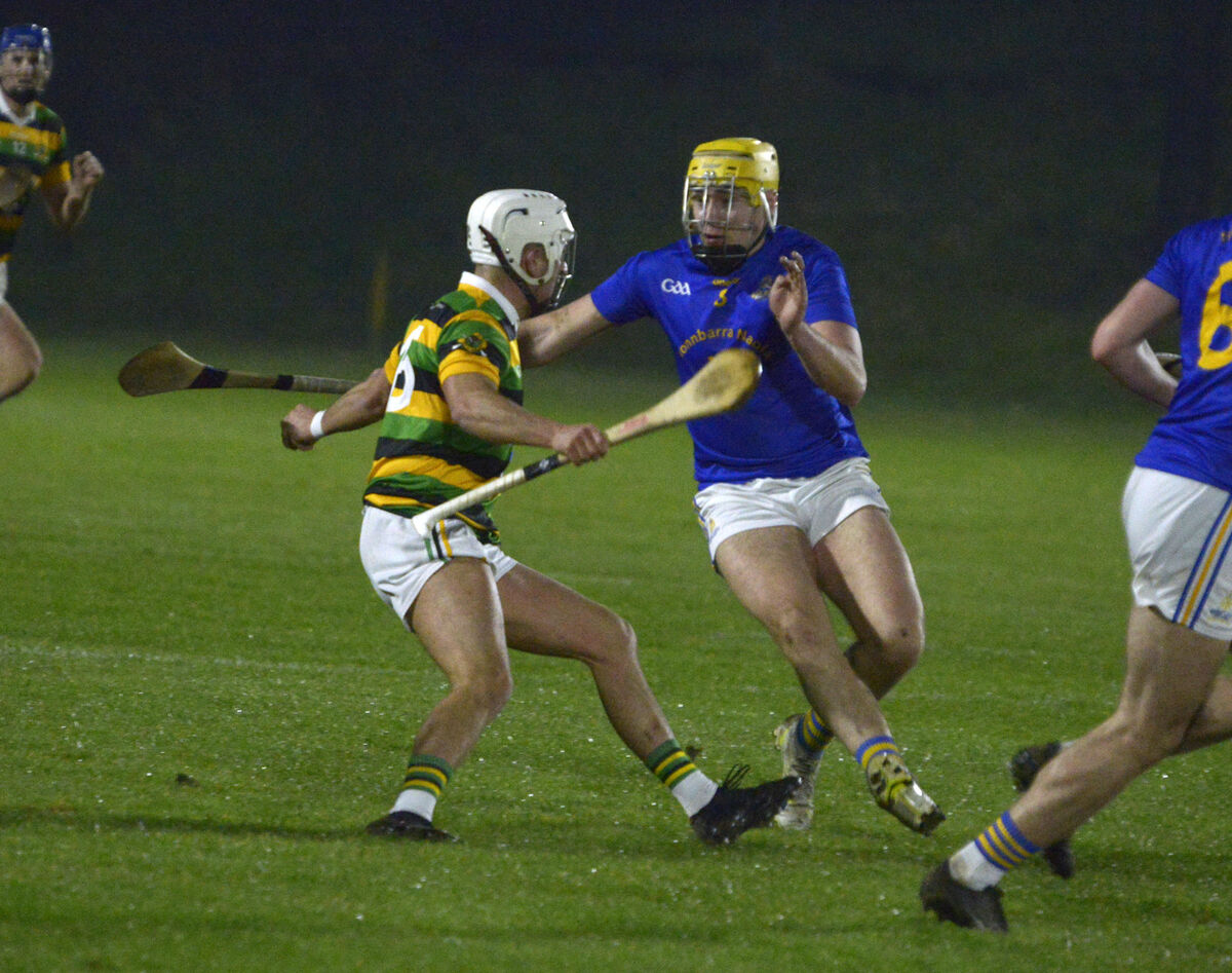 Glen Rovers' Lee Quilligan is tackled by St Finbarr's Cathal Crowley. Picture: Denis Boyle