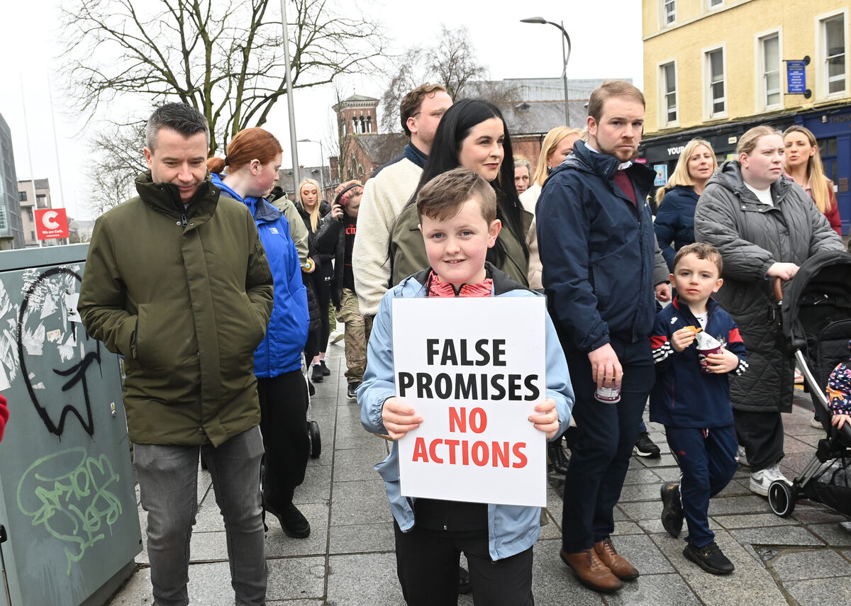Martin Crowley of The Kabin was at the protest today. Picture: Larry Cummins Martin Crowley of The Kabin was at the protest today. Picture: Larry Cummins