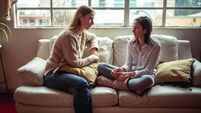 Mother and daughter talking