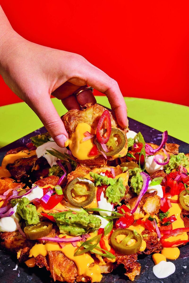 Smashed potato nachos. Picture: Ellis Parrinder/PA Smashed potato nachos. Picture: Ellis Parrinder/PA