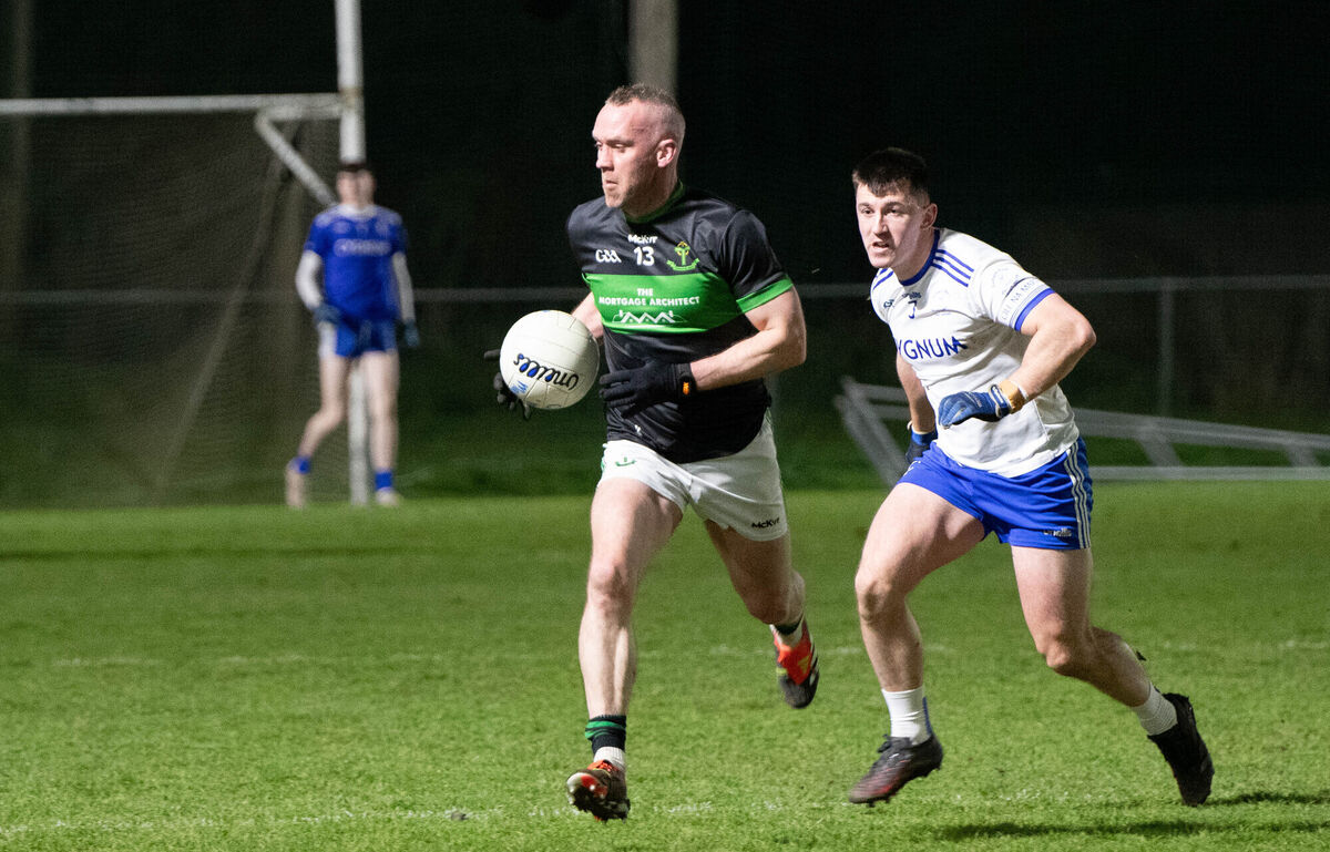 Nemo Rangers Gary Sayers pulls away from Cill na Martra's Tadhg O'Corcora during the SFL match in Nemo GAA Club. Picture: Howard Crowdy Nemo Rangers Gary Sayers pulls away from Cill na Martra's Tadhg O'Corcora during the SFL match in Nemo GAA Club. Picture: Howard Crowdy