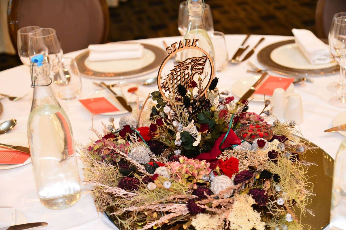 One of the House of Stark centrepieces. One of the House of Stark centrepieces.