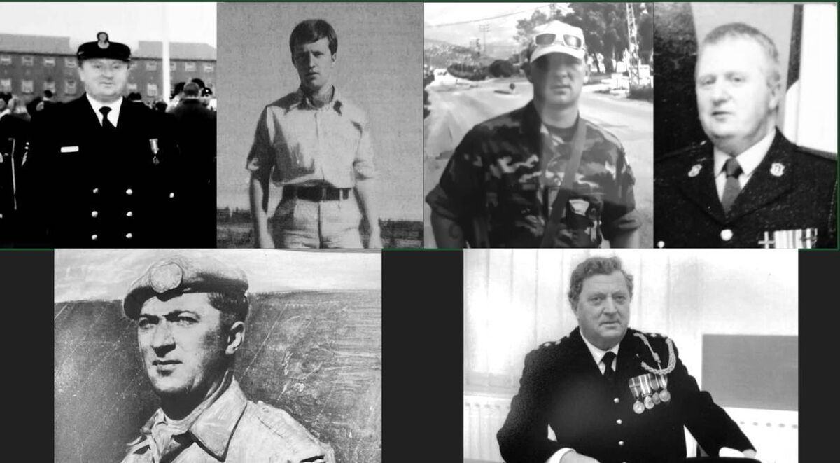 The Seward Family and their service. From top left:Robert Seward, 42 years Senior Chief with the Irish Naval Service plus two with the FCA; Charles Seward R.I.P, 16 years service Irish Army; Donnachadh Seward 22 years service plus three with the FCA, still serving with the Irish Army and Kenneth Seward 27yrs service plus two with the FCA. Bottom row. Bob Seward Capt. Retired 27yrs Service Irish Army and a year with the FCA. Together the family has 142 years service. Picture provided by family The Seward Family and their service. From top left:Robert Seward, 42 years Senior Chief with the Irish Naval Service plus two with the FCA; Charles Seward R.I.P, 16 years service Irish Army; Donnachadh Seward 22 years service plus three with the FCA, still serving with the Irish Army and Kenneth Seward 27yrs service plus two with the FCA. Bottom row. Bob Seward Capt. Retired 27yrs Service Irish Army and a year with the FCA. Together the family has 142 years service. Picture provided by family