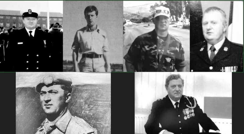The Seward Family and their service. From top left:Robert Seward, 42 years Senior Chief with the Irish Naval Service plus two with the FCA; Charles Seward R.I.P, 16 years service Irish Army; Donnachadh Seward 22 years service plus three with the FCA, still serving with the Irish Army and Kenneth Seward 27yrs service plus two with the FCA. Bottom row. Bob Seward Capt. Retired 27yrs Service Irish Army and a year with the FCA. Together the family has 142 years service. Picture provided by family 