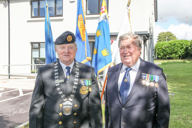Father and son Bob and Bob Seward at a reception to mark the National day of Remembrance by the Veterans Federation at the Camp Field, Cork. - Picture: David Creedon