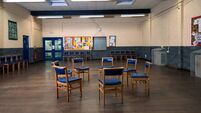 Empty Community Hall with Chairs in a Circle