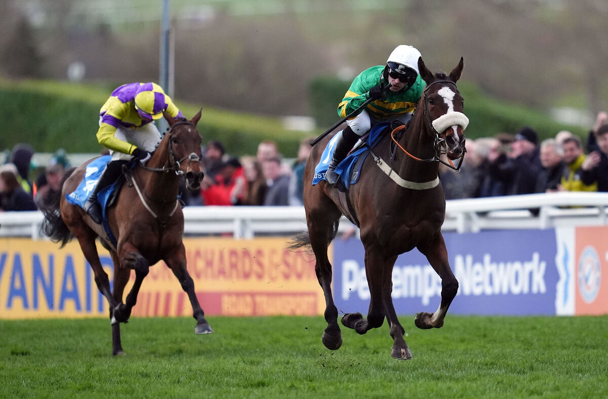 Jagwar and jockey Jonjo O'Neill Jr on their way to winning the TrustATrader Plate Handicap Chase. Picture: Adam Davy/PA Wire. Jagwar and jockey Jonjo O'Neill Jr on their way to winning the TrustATrader Plate Handicap Chase. Picture: Adam Davy/PA Wire.