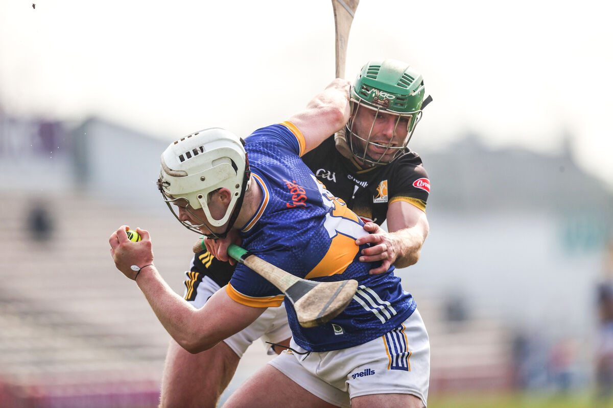 Tipperary's Darragh McCarthy and Tommy Walsh of Kilkenny battling at UPC Nowlan Park. Picture: INPHO/Bryan Keane