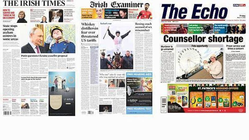What the papers say: Friday's front pages What the papers say: Friday's front pages