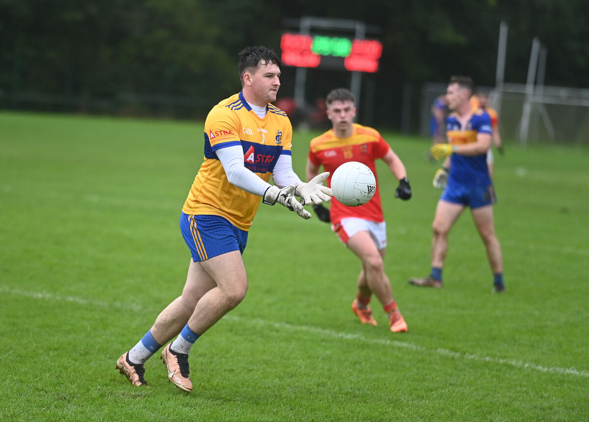  Carrigaline goalkeeper Callum Dungan in action in 2023. Picture: Larry Cummins