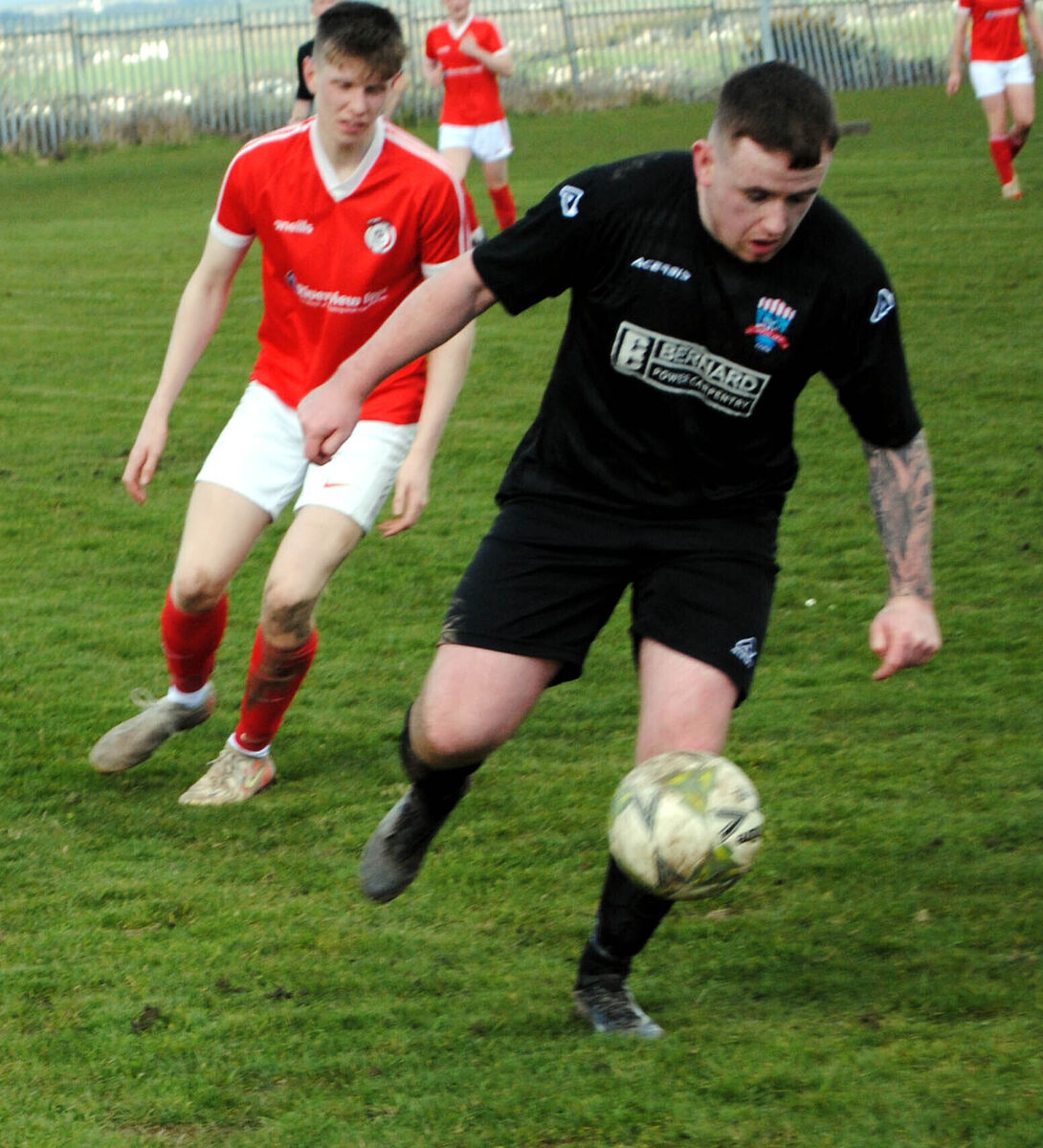 Castleview's Stuart Murphy comes away with possession in the action against Watergrasshill Utd at O'Sullivan Park. Castleview's Stuart Murphy comes away with possession in the action against Watergrasshill Utd at O'Sullivan Park.