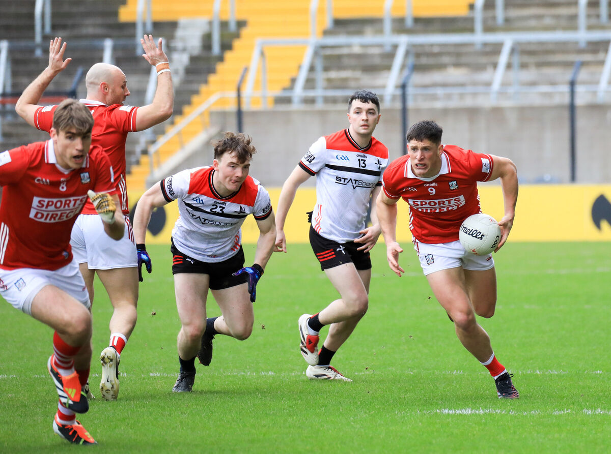 Cork's Colm O'Callaghan breaks down the wing against Louth. Picture: David Creedon Cork's Colm O'Callaghan breaks down the wing against Louth. Picture: David Creedon