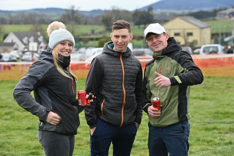  Daisy Christie, Mike Kenneally and Evan Daly at the Kilworth &amp; Araglen Point-to-Point races in Knockanohill. Picture Dan Linehan
