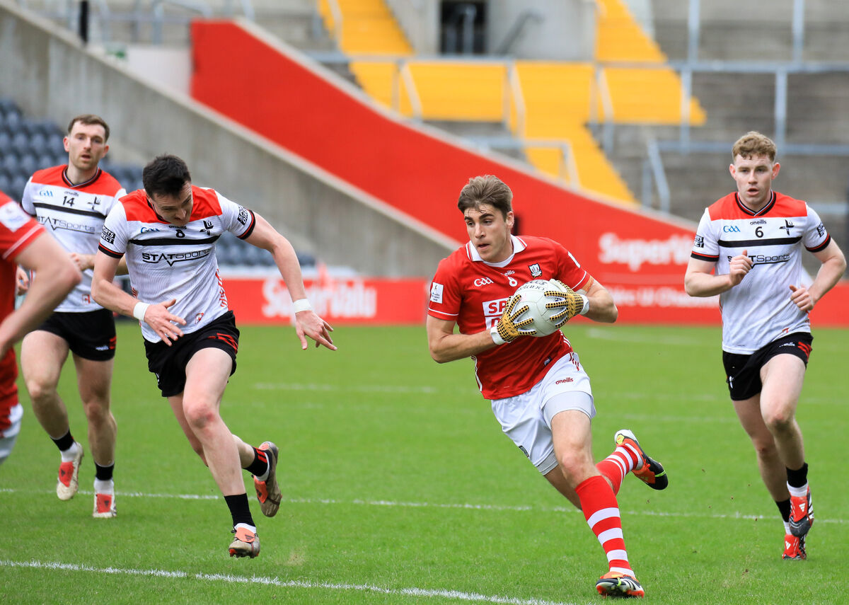 Cork's Ian Maguire breaks up field against Louth. Picture: David Creedon Cork's Ian Maguire breaks up field against Louth. Picture: David Creedon