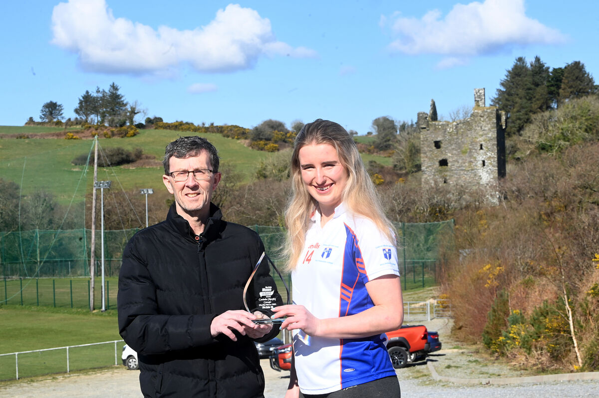 Rory Noonan, Chief Sub-Editor of The Echo presents Caoimhe Murphy with The Echo Women in Sport award for January. Picture: Larry Cummins Rory Noonan, Chief Sub-Editor of The Echo presents Caoimhe Murphy with The Echo Women in Sport award for January. Picture: Larry Cummins