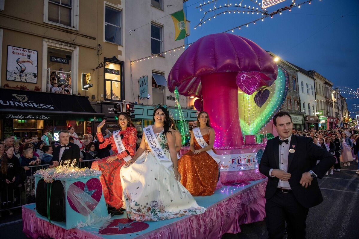 Newfoundland and Labrador Rose Tammy Snook, Cork Rose Shauna O'Sullivan and Roscommon Rose Rachel Hastings pictured during the Love for Roses Parade last year. 