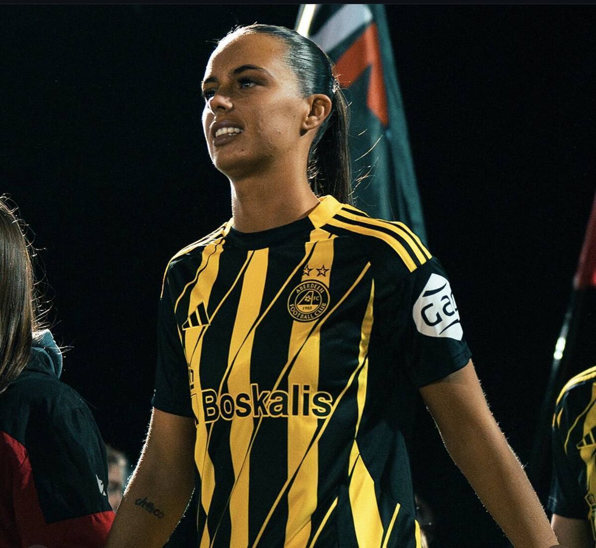 Cork native Alix Mendez in action for Aberdeen FC at a Scottish Women’s Premier League game recently.
