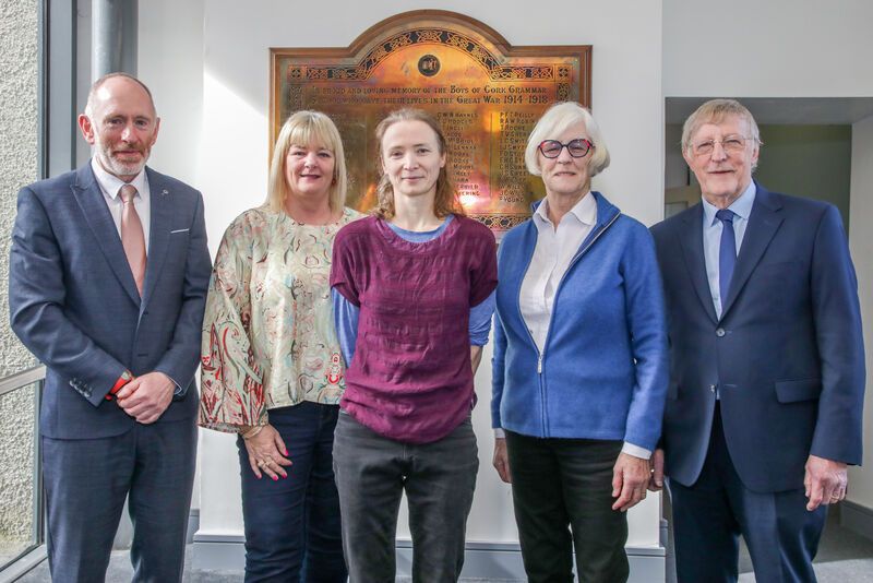 Principal Adrian Landen, Amanda Welch, Clare Lawson, Alison Flack and John Deane - Picture: David Creedon
