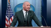 Former Irish MMA Fighter Conor McGregor Speaks To The Press At The White House Before Meeting With President Trump