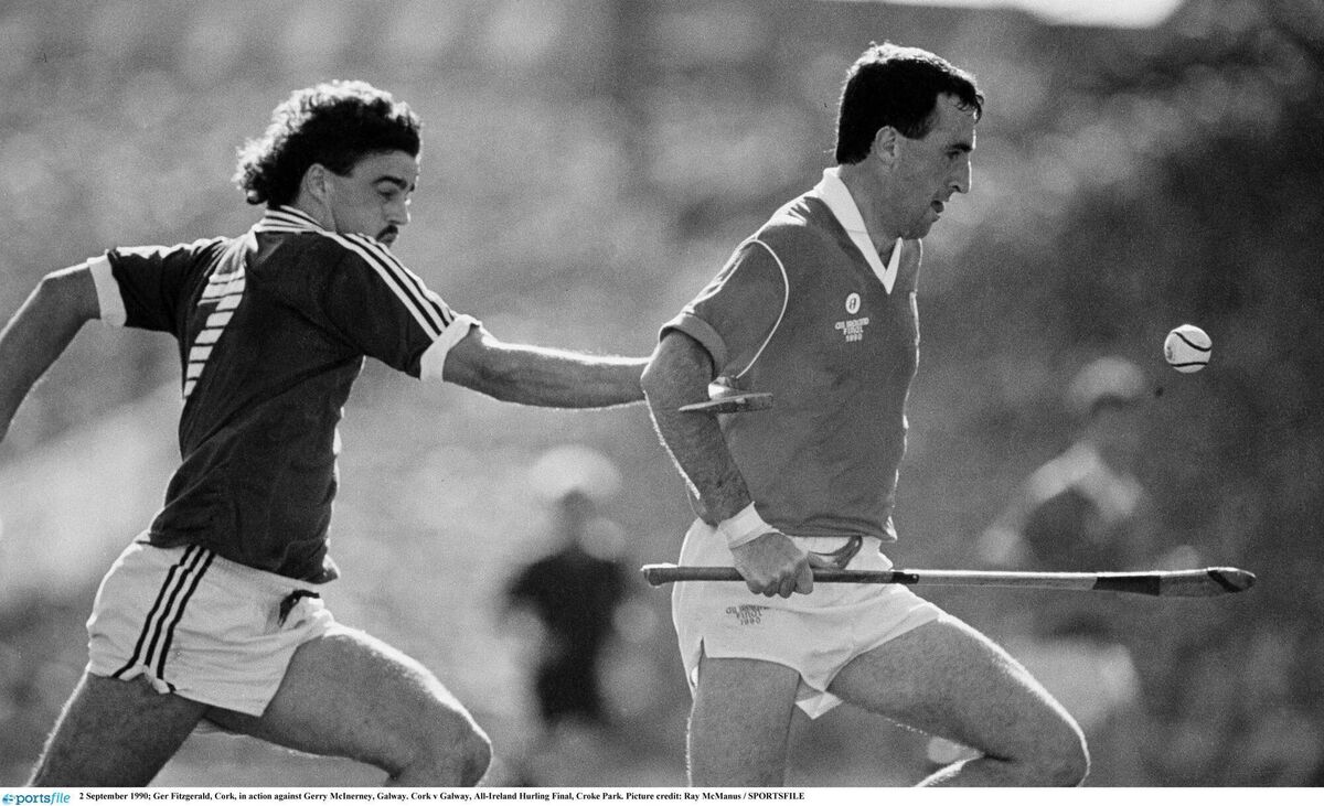 Ger Fitzgerald gets away from Galway's Gerry McInerney in the All-Ireland final of 1990. Picture: Ray McManus/Sportsfile