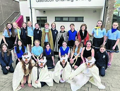 The pupils of Gaelscoil Charraig Ui Leighin who took part in Scór na bPáistí in Reverstick recently