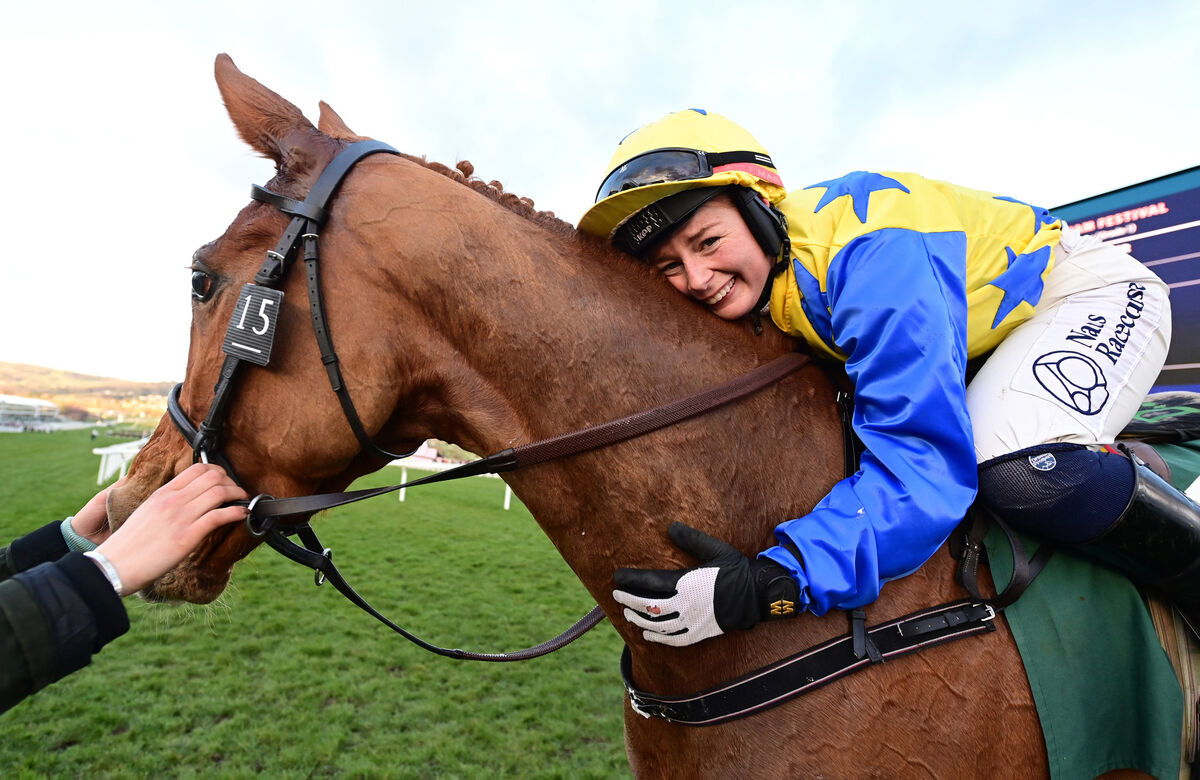 Bambino Fever and Jody Townend won the Weatherbys Champion Bumper (Grade 1). Picture: Healy Racing Photo