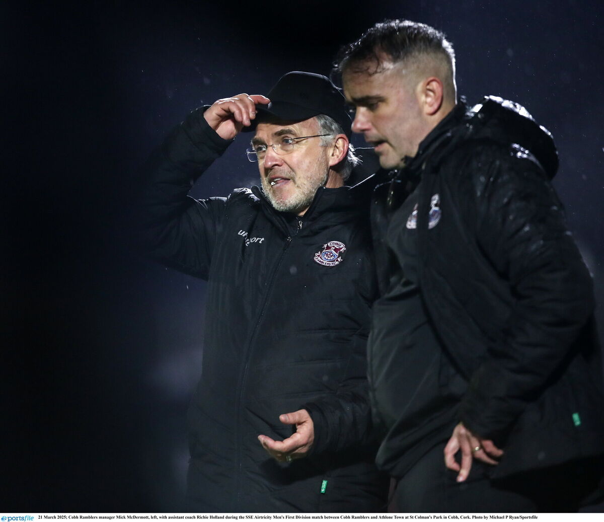 Cobh Ramblers manager Mick McDermott, left, with assistant coach Richie Holland during the SSE Airtricity Men's First Division match between Cobh Ramblers and Athlone Town at St Colman's Park in Cobh, Cork. Photo by Michael P Ryan/Sportsfile Cobh Ramblers manager Mick McDermott, left, with assistant coach Richie Holland during the SSE Airtricity Men's First Division match between Cobh Ramblers and Athlone Town at St Colman's Park in Cobh, Cork. Photo by Michael P Ryan/Sportsfile