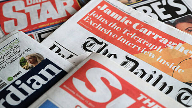 What the papers say: Sunday's front pages What the papers say: Sunday's front pages