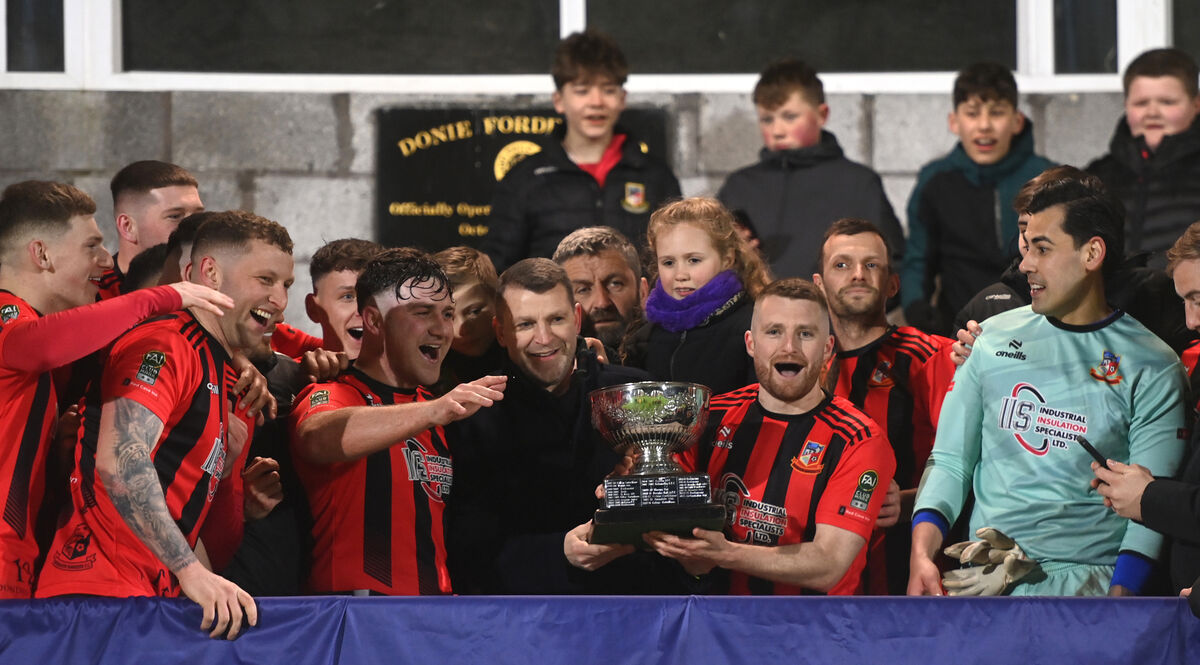Anthony McAlavey, Ringmahon Rangers captain, is presented with the Keane Cup by Patrick Keane. Picture: Larry Cummins Anthony McAlavey, Ringmahon Rangers captain, is presented with the Keane Cup by Patrick Keane. Picture: Larry Cummins