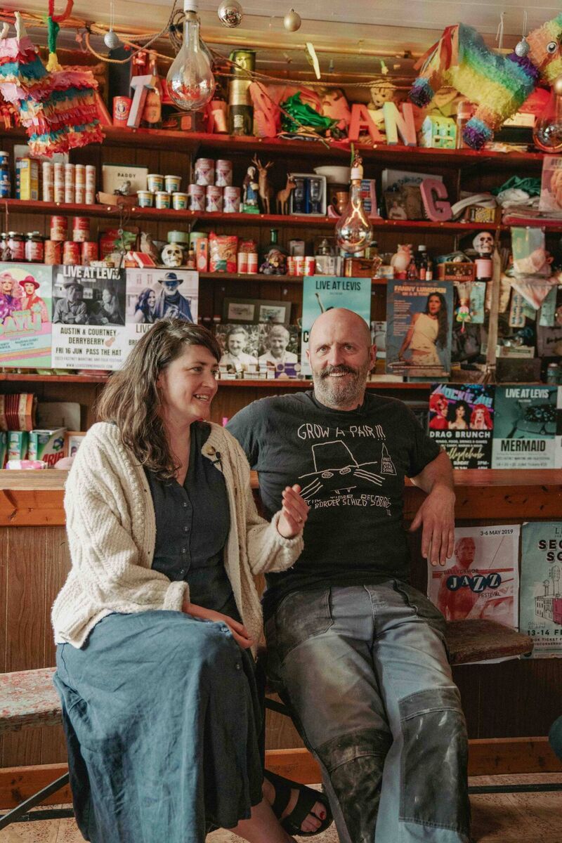 Caroline O'Donnell & Joe O'Leary at the iconic Levis' Corner House in Ballydehob. Picture: Leviathan Caroline O'Donnell & Joe O'Leary at the iconic Levis' Corner House in Ballydehob. Picture: Leviathan