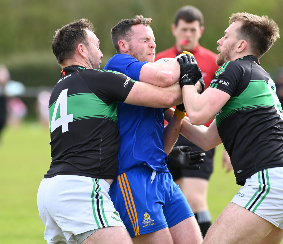 Nemo Rangers' Paul Kerrigan and Alan O'Donovan combine to tackle St Finbarr's Dylan Byrne last year. Picture: Eddie O'Hare Nemo Rangers' Paul Kerrigan and Alan O'Donovan combine to tackle St Finbarr's Dylan Byrne last year. Picture: Eddie O'Hare