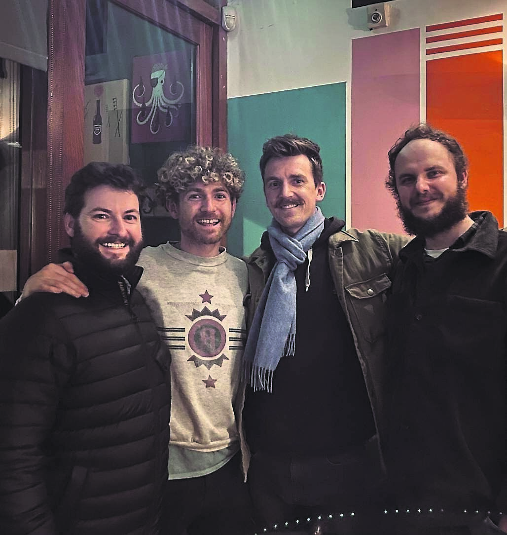 Roan McCarthy (second from right) with his Cork friends John, Cian, and Stephen Roan McCarthy (second from right) with his Cork friends John, Cian, and Stephen