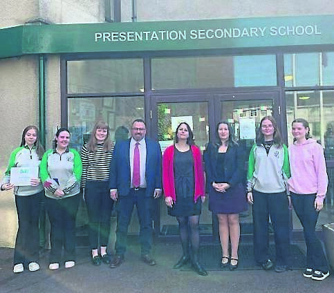The French Embassy’s language attaché Laura Le Cléach, centre, with students and staff at Presentation Secondary School, Ballyphehane. The French Embassy’s language attaché Laura Le Cléach, centre, with students and staff at Presentation Secondary School, Ballyphehane.