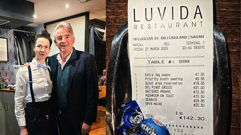 Restaurant which hit Michael O'Leary with Ryanair-style charges hopes he sees funny side Restaurant which hit Michael O'Leary with Ryanair-style charges hopes he sees funny side