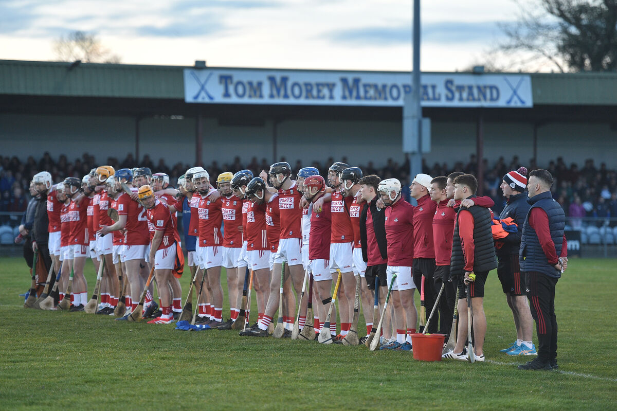 The Cork team line up before the game. Picture: Dan Linehan The Cork team line up before the game. Picture: Dan Linehan