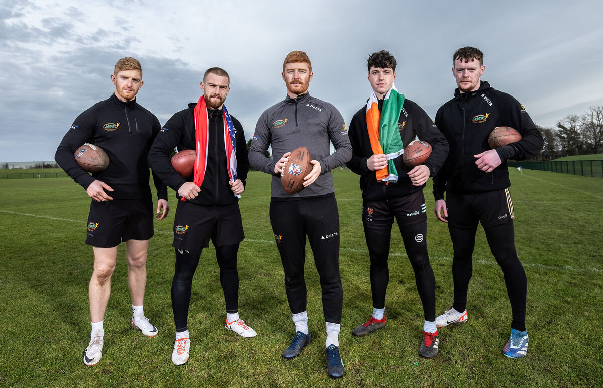 Darragh Leader, Mark Jackson, Tadhg Leader, Leader Kicking, Charlie Smyth and Rory Beggan. Picture: INPHO/James Crombie