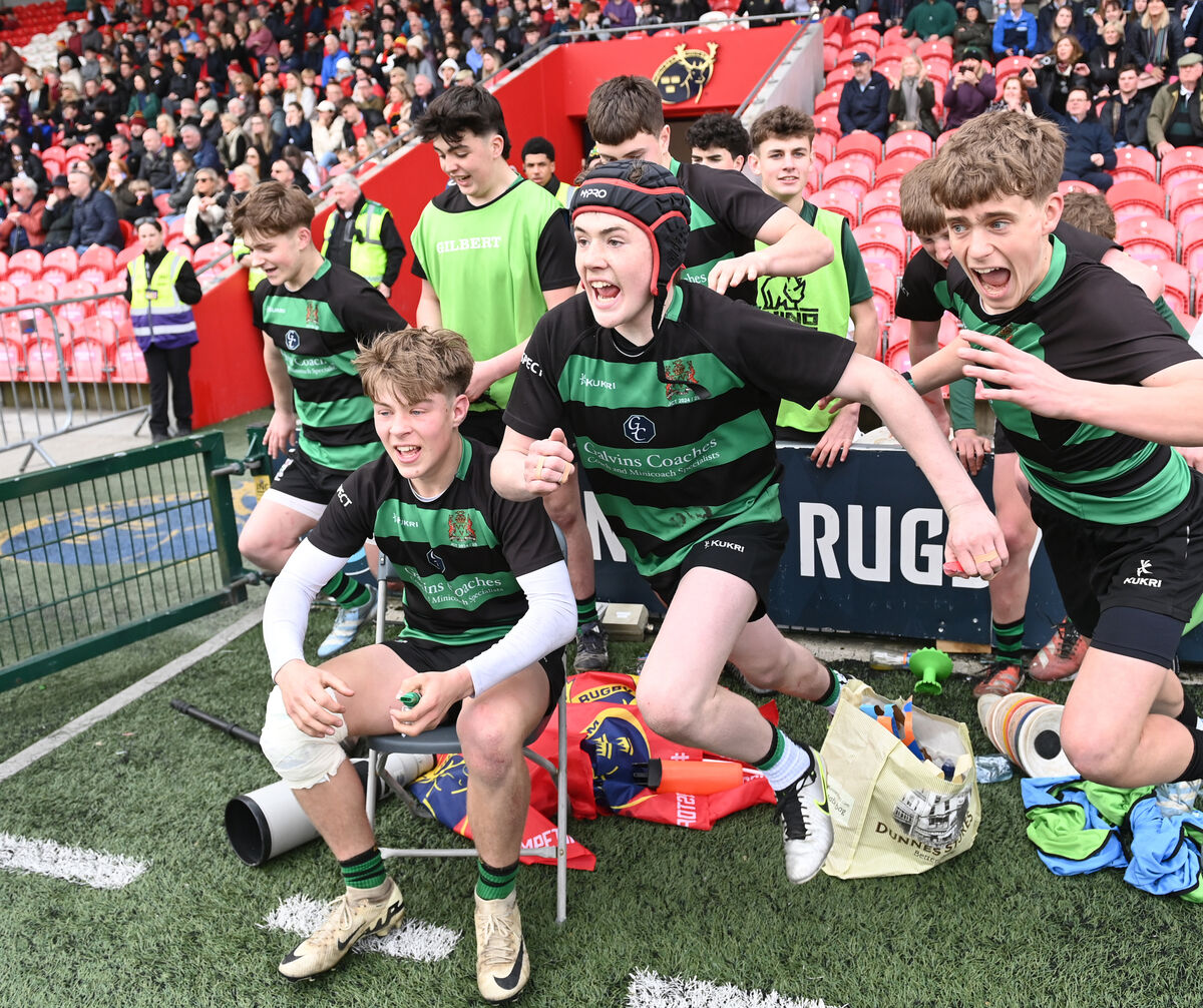 Bandon players react at the final whistle blows and they celebrate the win. Picture: Larry Cummins Bandon players react at the final whistle blows and they celebrate the win. Picture: Larry Cummins