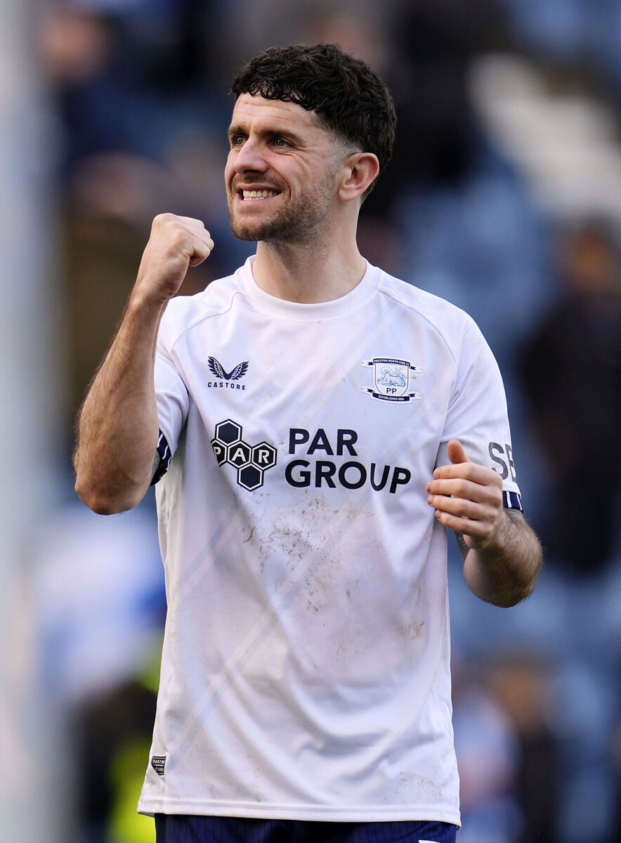 Preston North End's Robbie Brady celebrates after the Emirates FA Cup fifth round match against Burnley at Deepdale, Preston. Picture: Nick Potts/PA Wire Preston North End's Robbie Brady celebrates after the Emirates FA Cup fifth round match against Burnley at Deepdale, Preston. Picture: Nick Potts/PA Wire