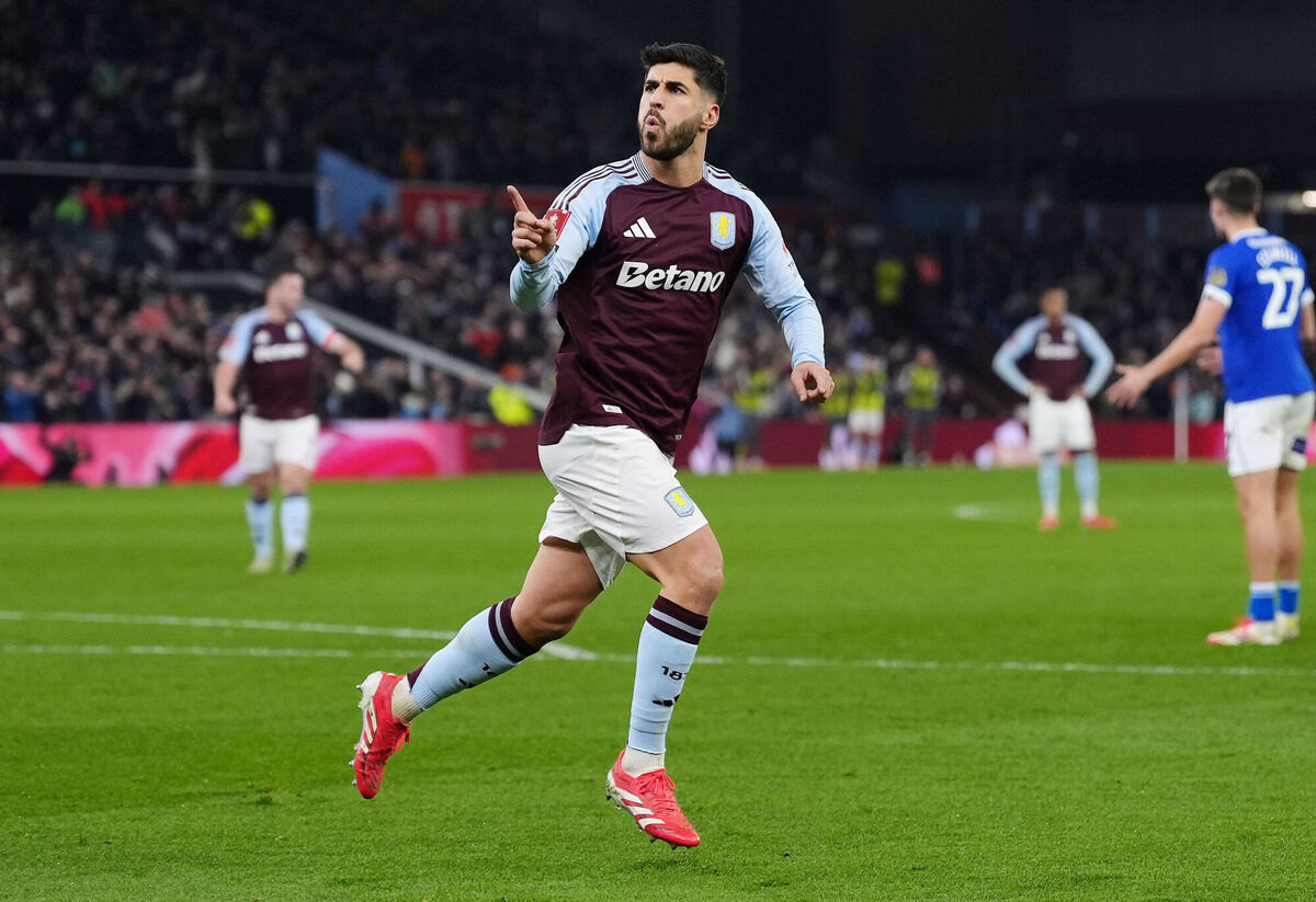 Aston Villa's Marco Asensio celebrates scoring the side's first goal against Cardiff during the Emirates FA Cup fifth round match at Villa Park, Birmingham. Picture: Bradley Collyer/PA Wire Aston Villa's Marco Asensio celebrates scoring the side's first goal against Cardiff during the Emirates FA Cup fifth round match at Villa Park, Birmingham. Picture: Bradley Collyer/PA Wire