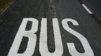 Bus Lane Sign stock photo