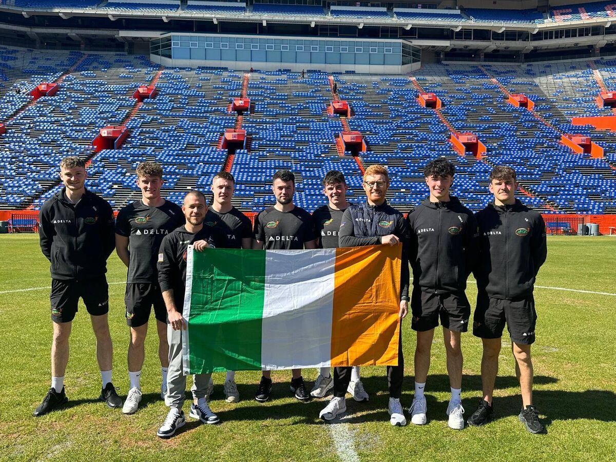 Eoin O'Sullivan, first on the left, at a training camp in Florida in January. 