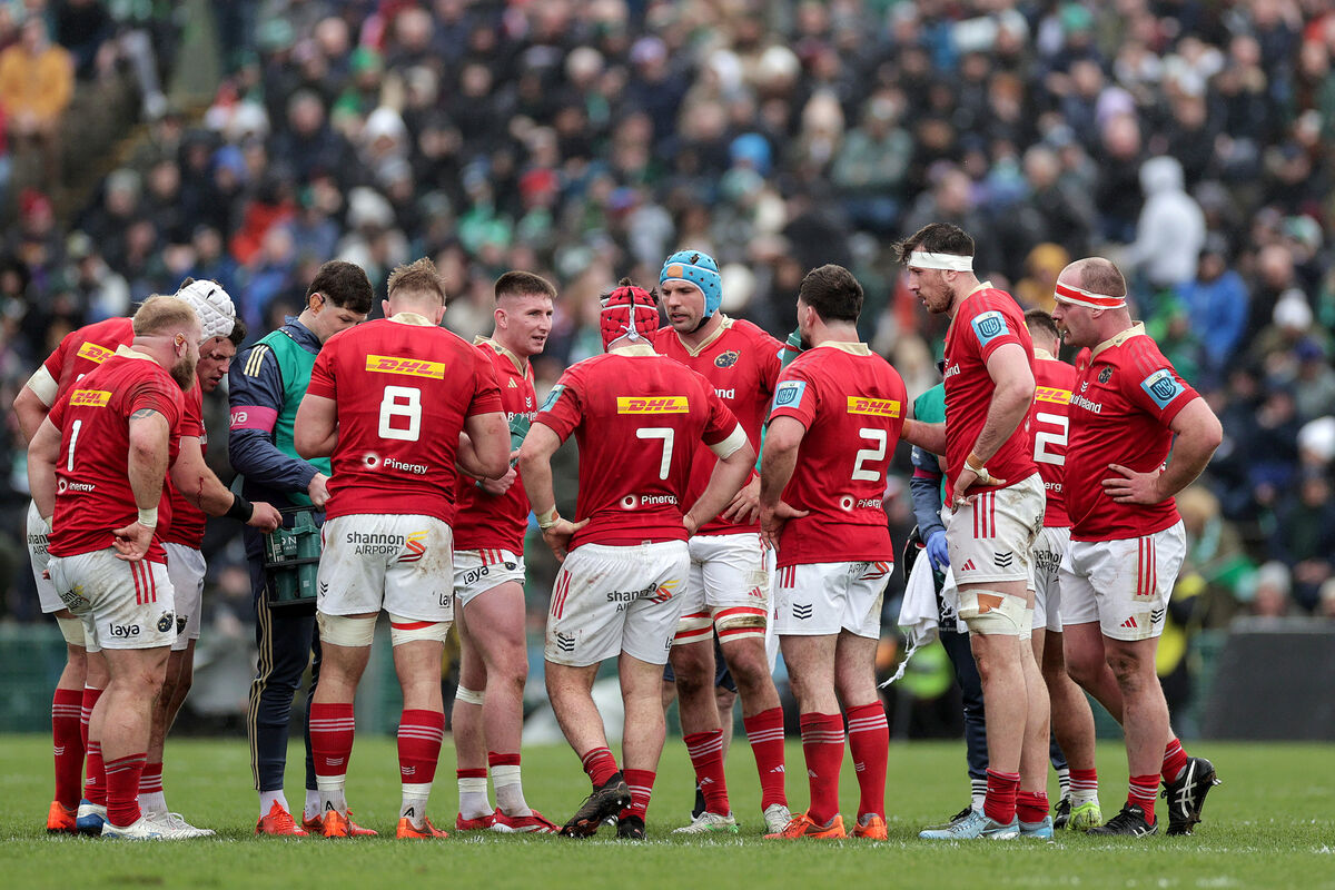 Munster huddle up at Hasting's Insurance MacHale Park. Picture: INPHO/Laszlo Geczo Munster huddle up at Hasting's Insurance MacHale Park. Picture: INPHO/Laszlo Geczo