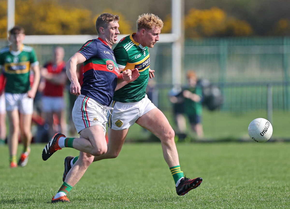  Eoin Hickey of St Michael's and Seán White of Clonakilty battle for the ball. Picture: Jim Coughlan