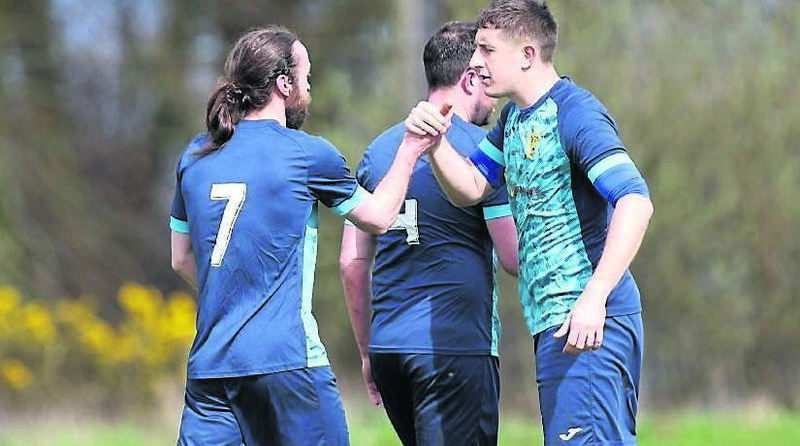 Michael Cronin (7), Pearse Celtic, is congratulated by Wayne Murphy after the first goal against Leeside United. Picture: Jim Coughlan
Michael Cronin (7), Pearse Celtic, is congratulated by Wayne Murphy after the first goal against Leeside United. Picture: Jim Coughlan