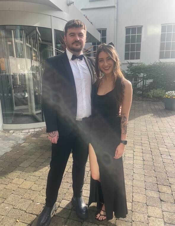 Rachel Kiely and Ryan O'Riordan pictured attending a friends wedding at the Radisson Hotel in Cork in 2024.