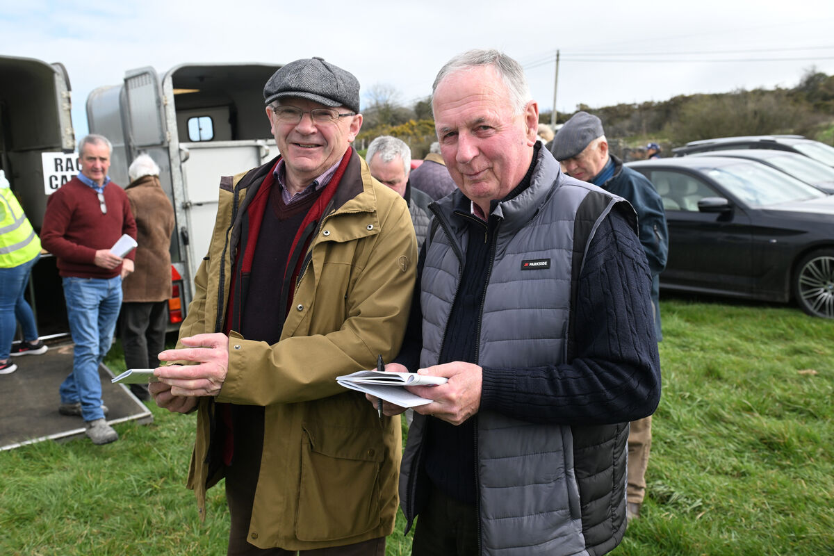 Ned Fitzgerald and Eoin Welsh at the Liscarroll Point-to-Point races at Knockardbane, Co Cork. Picture Dan Linehan Ned Fitzgerald and Eoin Welsh at the Liscarroll Point-to-Point races at Knockardbane, Co Cork. Picture Dan Linehan