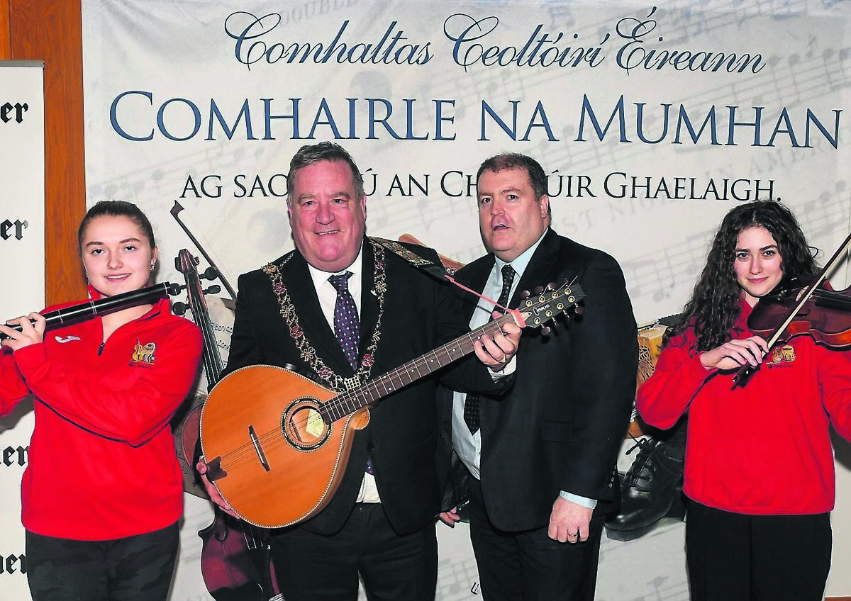 Lord Mayor of Cork Dan Boyle along with Ger O’Driscoll, chairman of Fleadh Cheoil na Mumhan, and musicians Michaela Flynn and Roisin Noonan of Douglas Comhaltas, at the launch of Fleadh Cheoil na Mumhan 2025 at the MTU Campus. Picture: David Keane
Lord Mayor of Cork Dan Boyle along with Ger O’Driscoll, chairman of Fleadh Cheoil na Mumhan, and musicians Michaela Flynn and Roisin Noonan of Douglas Comhaltas, at the launch of Fleadh Cheoil na Mumhan 2025 at the MTU Campus. Picture: David Keane