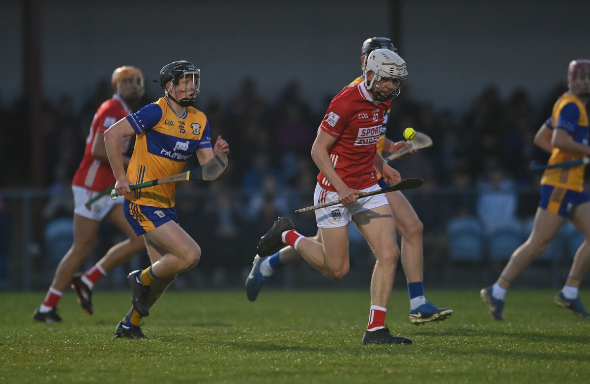  Ryan Deasy of Cork running at the Clare defence during last Wednesday's oneills.com Munster U20HC game in Sixmilebridge. Picture: Dan Linehan